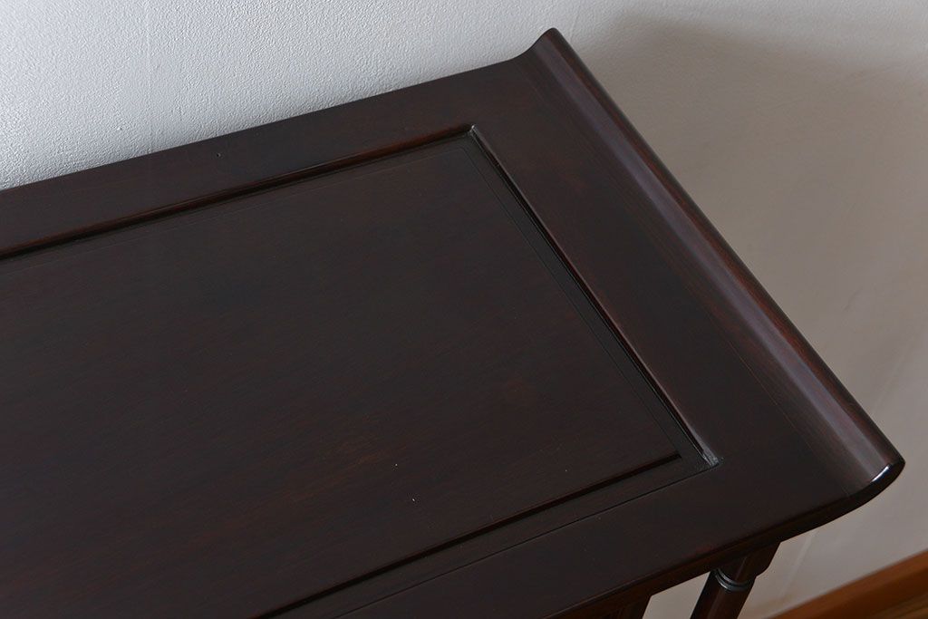 アンティーク家具　1970年頃 唐木製の高級飾り棚(茶棚、茶箪笥)