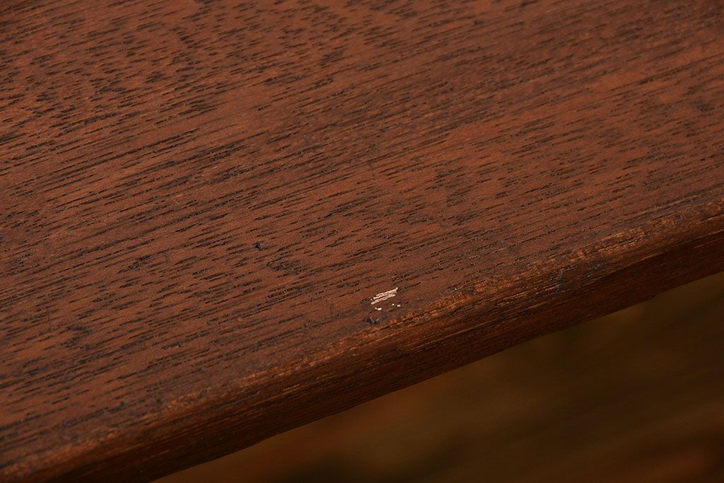 アンティーク家具　アンティーク 天板一枚板 古材を使った鉄脚テーブル(1)(作業台、机)