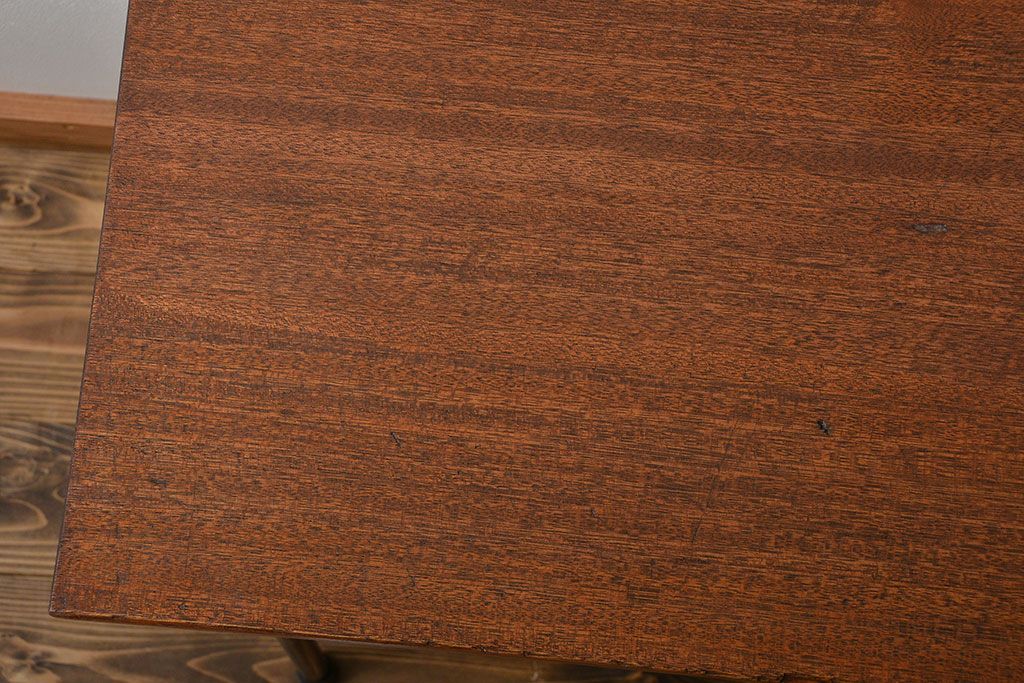 アンティーク家具　アンティーク 天板一枚板 古材を使った鉄脚テーブル(2)