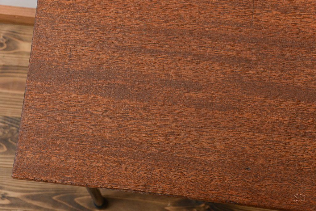 アンティーク家具　アンティーク  天板一枚板 古材を使った鉄脚テーブル(4)(作業台、机)