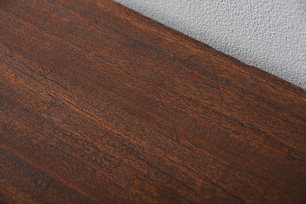 アンティーク家具　天板一枚板　古材天板の横長テーブル(作業台)