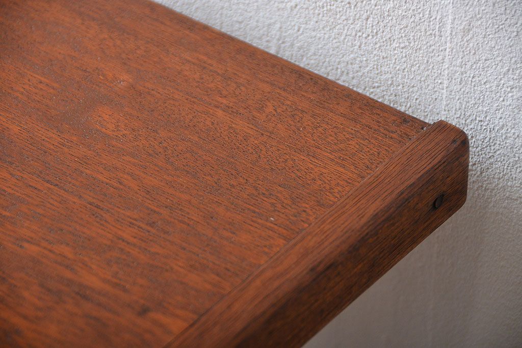アンティーク家具　アンティーク 天板一枚板 古材の鉄脚テーブル(2)(机、作業台)