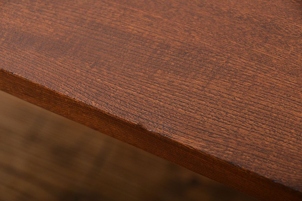 アンティーク家具　アンティーク 天板一枚板 古材の鉄脚テーブル(4)(机、作業台)
