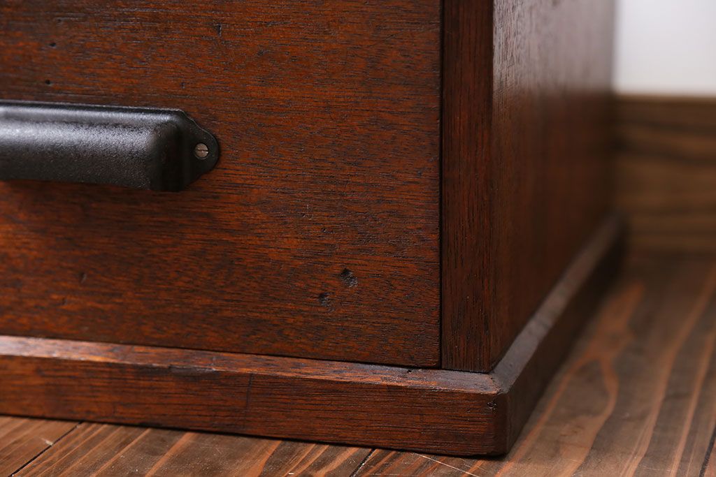 アンティーク家具　アンティーク 両面引き出しローボード(置き床、飾り台)