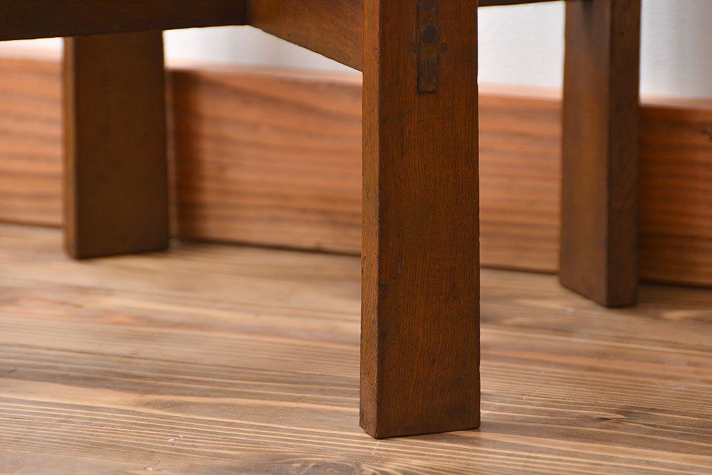アンティーク雑貨　アンティーク 古いナラ材の花台(サイドテーブル)