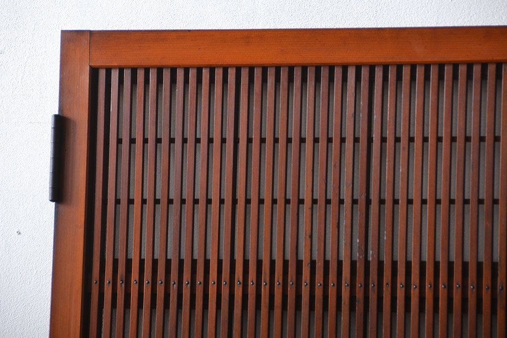 アンティーク　裏障子付き格子戸の扉(ドア)