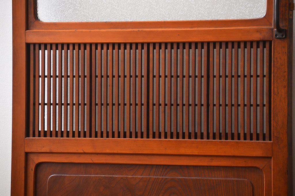 アンティーク　裏障子付き格子戸の扉(ドア)