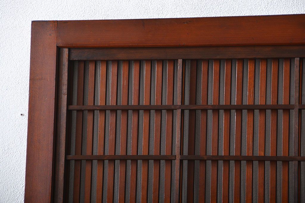 アンティーク　裏障子付き格子戸の扉(ドア)