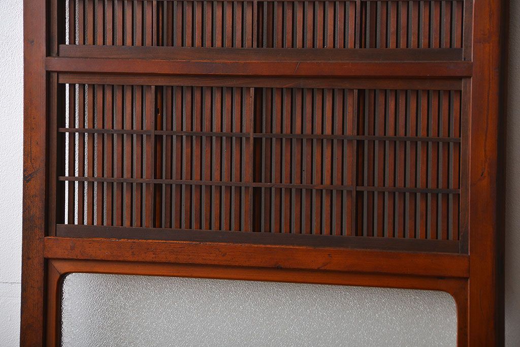 アンティーク　裏障子付き格子戸の扉(ドア)