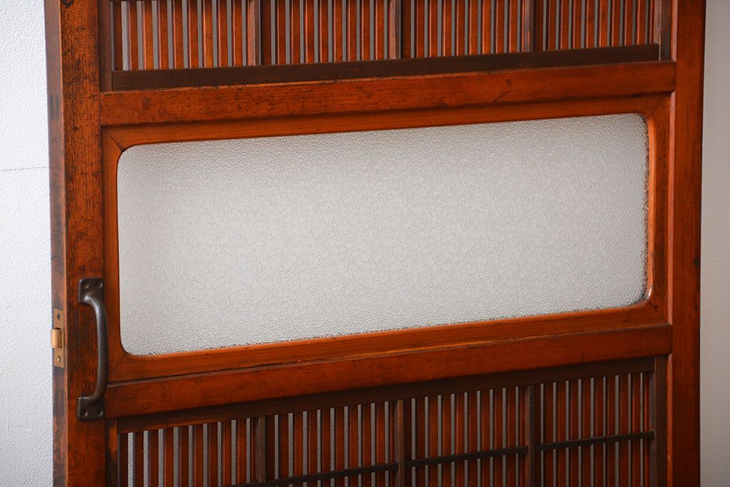 アンティーク　裏障子付き格子戸の扉(ドア)