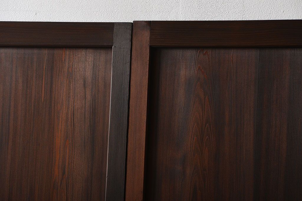 アンティーク　組子入りのダイヤガラス帯戸4枚セット(和風建具)