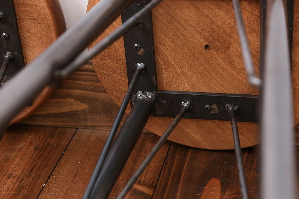 ラフジュ工房オリジナル ナチュラルなスツール(木製丸椅子、イス) 2脚セット