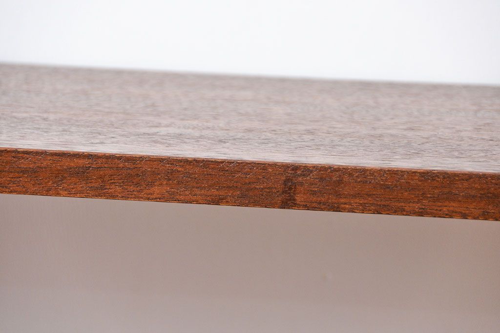 レトロ家具　昭和レトロ　天板一枚板　古材を使った鉄脚テーブル(1)(作業台)