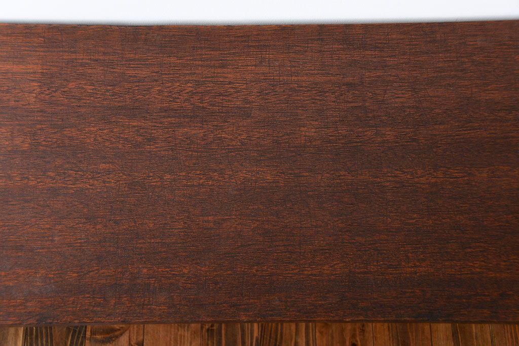 レトロ家具　昭和レトロ　天板一枚板　古材を使った鉄脚テーブル(3)(作業台)