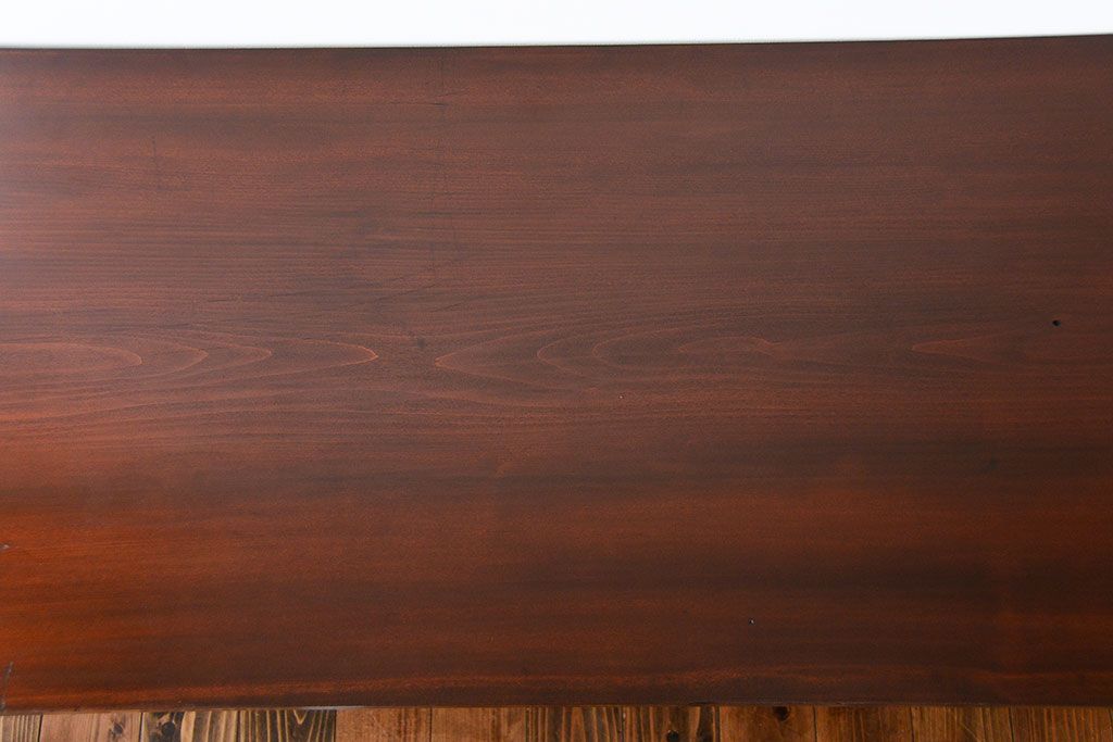 レトロ家具　昭和レトロ　天板一枚板　古材を使った鉄脚テーブル(5)(作業台)