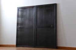 アンティーク 煤けた時代帯戸 2枚セット(建具、板戸)