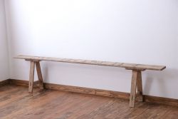 アンティーク家具　フランスアンティーク　オーク材のロングベンチ(2)(長椅子)