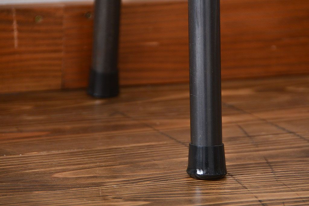 レトロ家具　昭和レトロ 天板一枚板　古材を使った鉄脚ベンチ(1)
