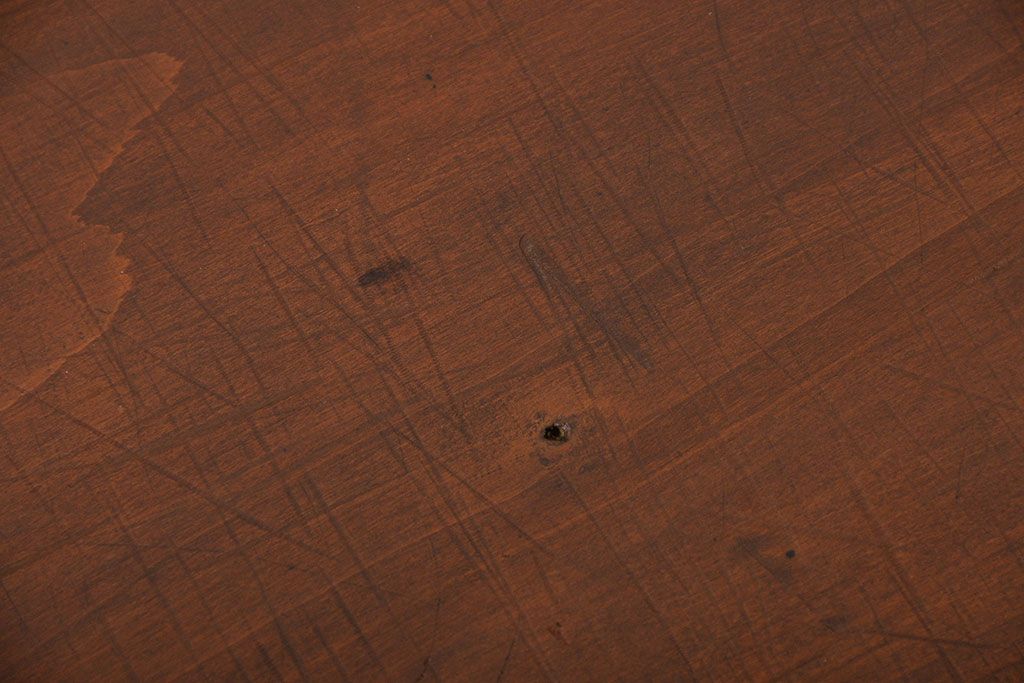 レトロ家具　昭和レトロ　天板一枚板　古材を使った鉄脚ベンチ(4)