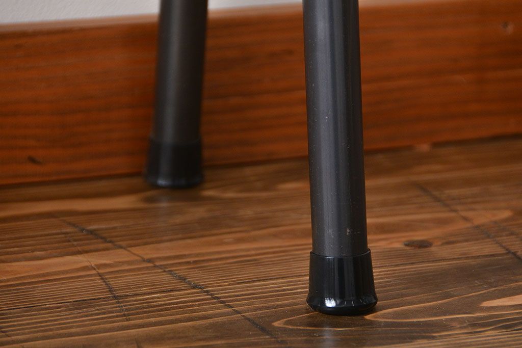 レトロ家具　 昭和レトロ　天板一枚板　古材を使った鉄脚ベンチ(5)