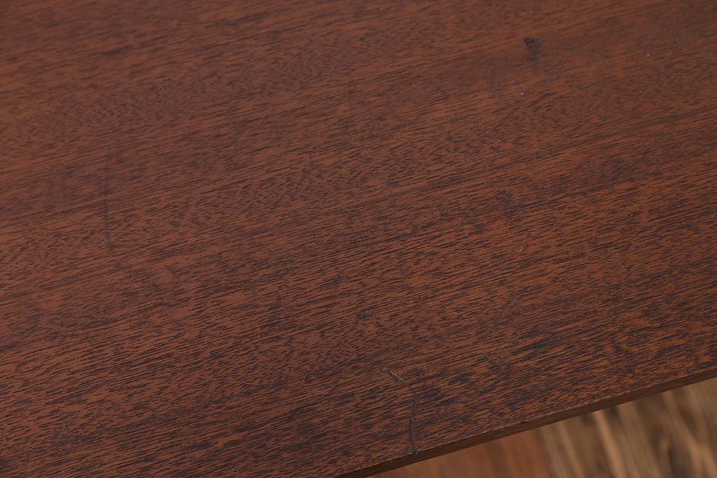 アンティーク家具　天板一枚板　古材を使った鉄脚テーブル(2)
