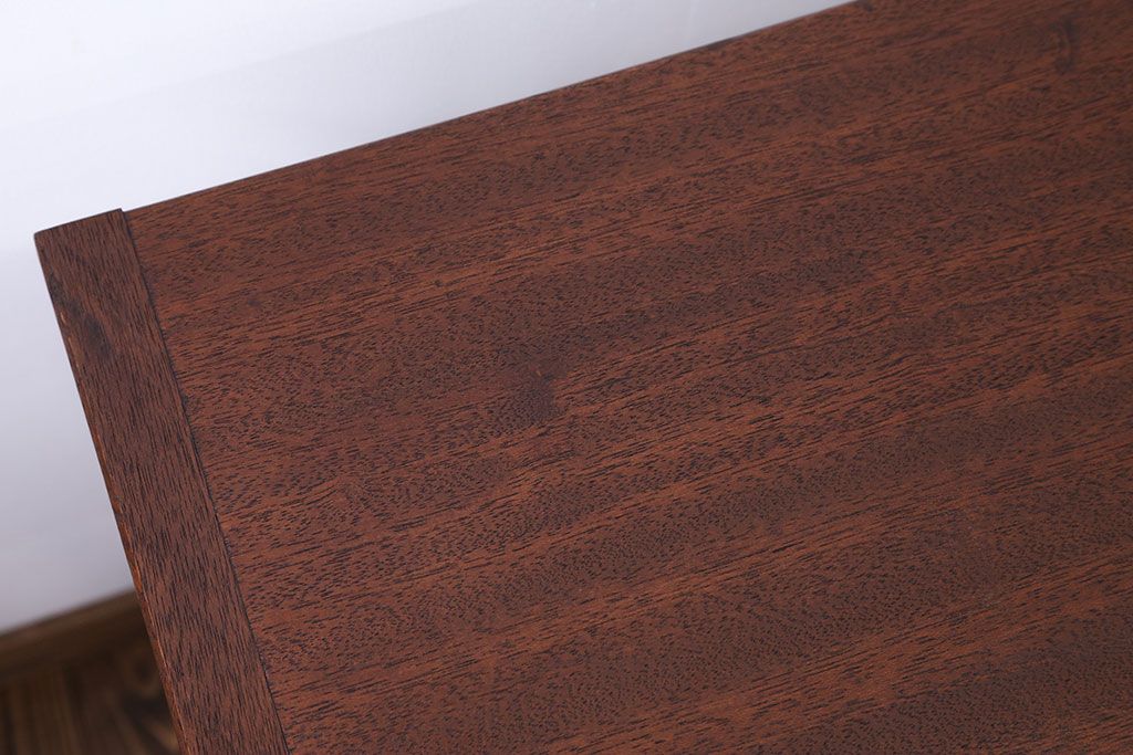 アンティーク家具　 天板一枚板　古材を使った鉄脚テーブル(3)