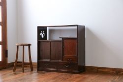 アンティーク家具　古民具・骨董 前面黒檀!上質な茶箪笥(飾り棚)