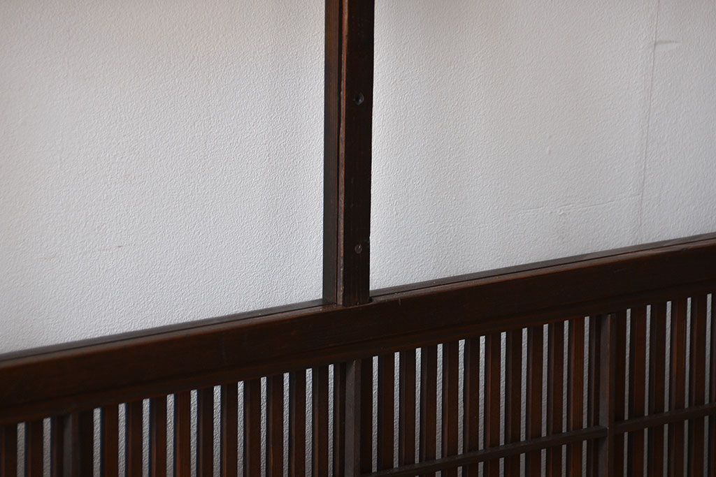 古民具・骨董 シックな裏障子付き格子戸4枚セット(1)