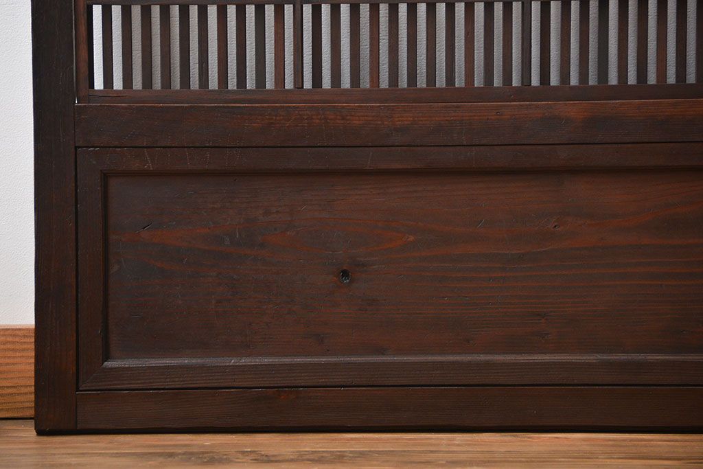 古民具・骨董 シックな裏障子付き格子戸4枚セット(1)