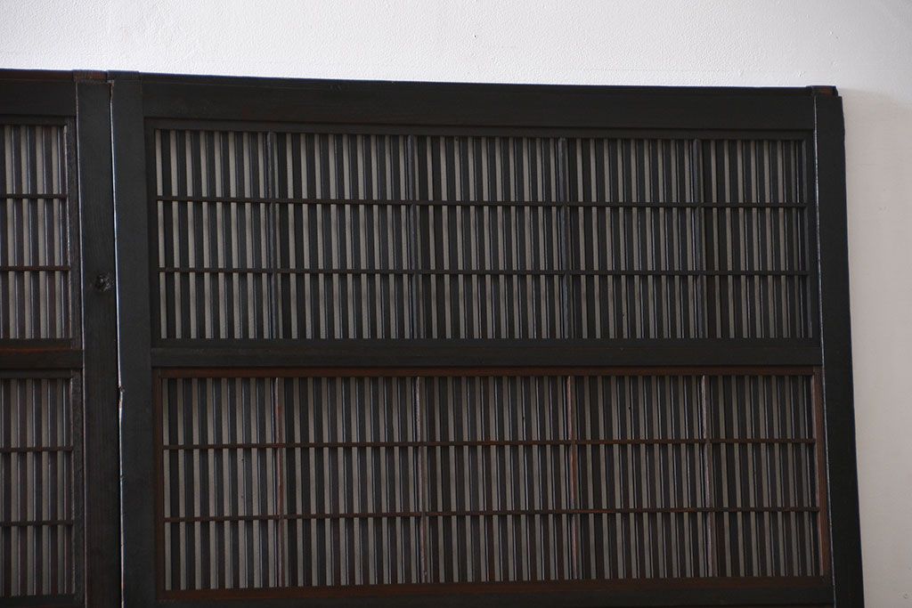 古民具・骨董 シックな裏障子付き格子戸4枚セット(2)