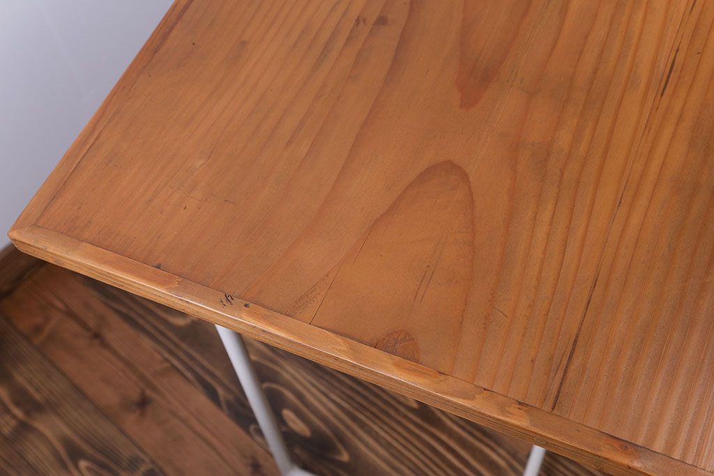 ラフジュ工房オリジナル　古材天板のH型テーブル