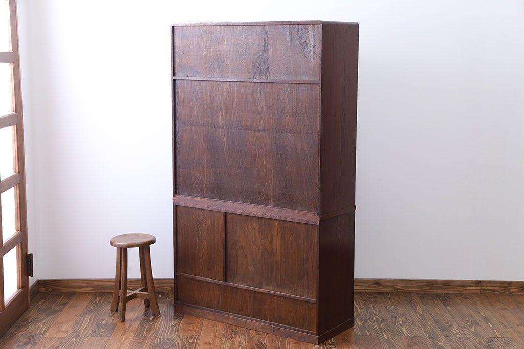 アンティーク家具　前面欅張り!大きな茶箪笥