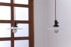 昭和レトロ　平笠照明2個セット(4)