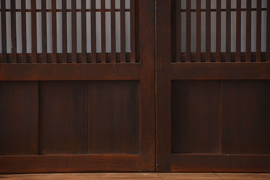 古民具・骨董　裏障子、裏ガラス付き格子戸4枚