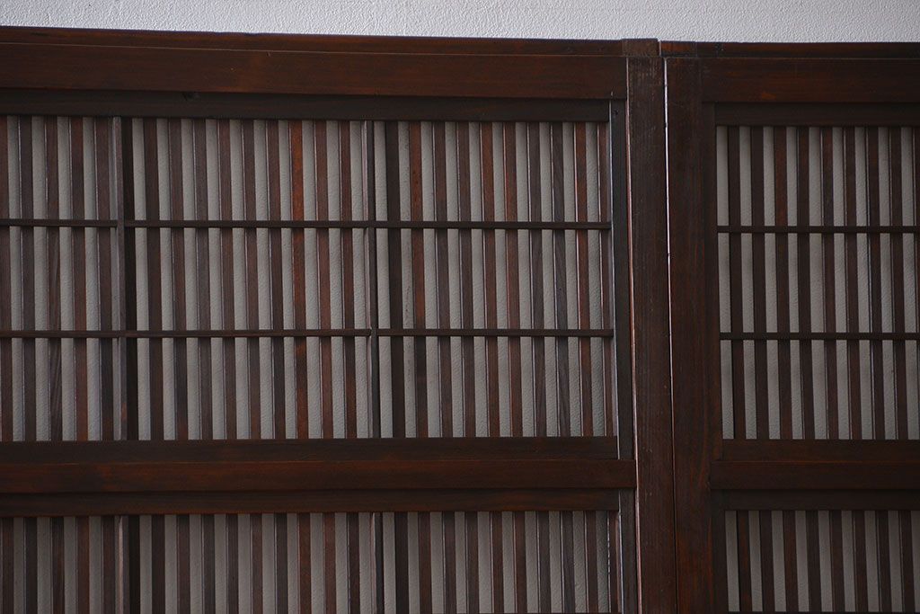 古民具・骨董　裏障子、裏ガラス付き格子戸4枚