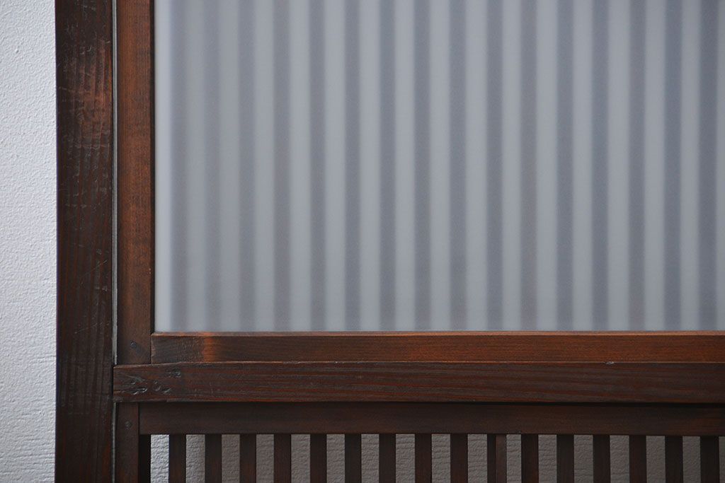 古民具・骨董　裏障子、裏ガラス付き格子戸4枚