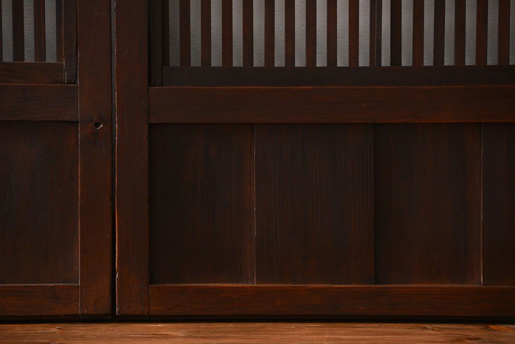 古民具・骨董　裏障子、裏ガラス付き格子戸4枚