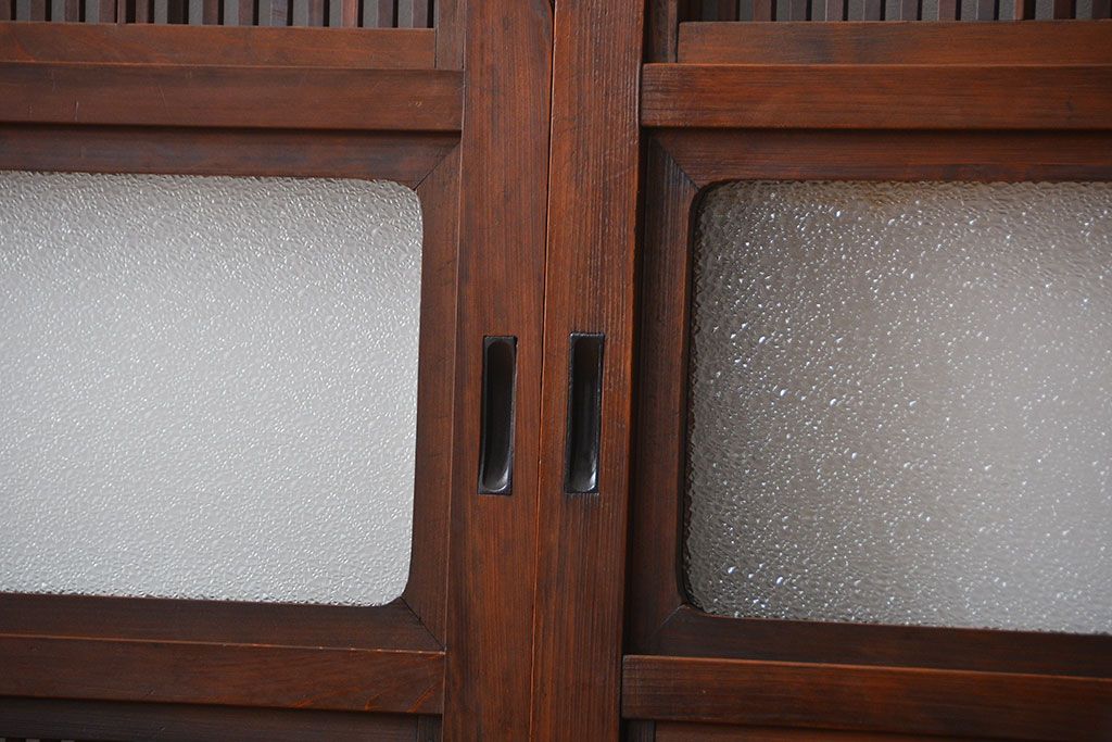 腰板欅材!裏障子付き上質な格子戸4枚セット