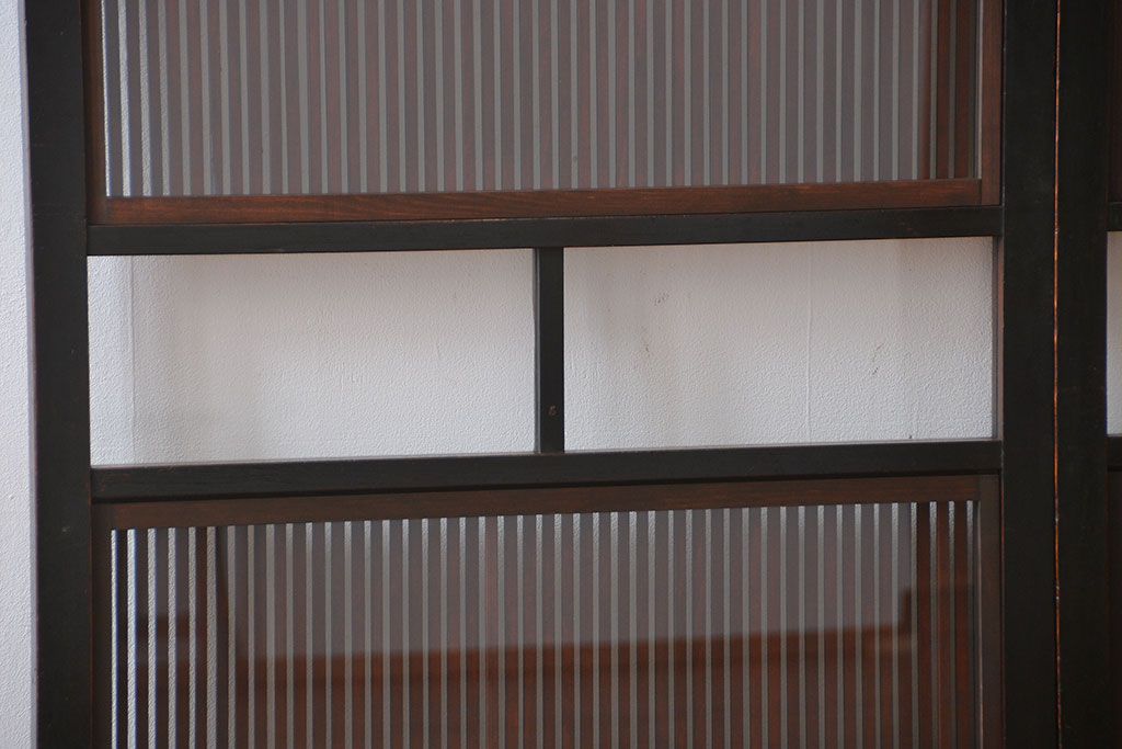 古民具・骨董 裏ガラス付き格子戸2枚セット