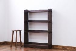 アンティーク家具　アンティーク　背の低い楔(くさび)式本棚