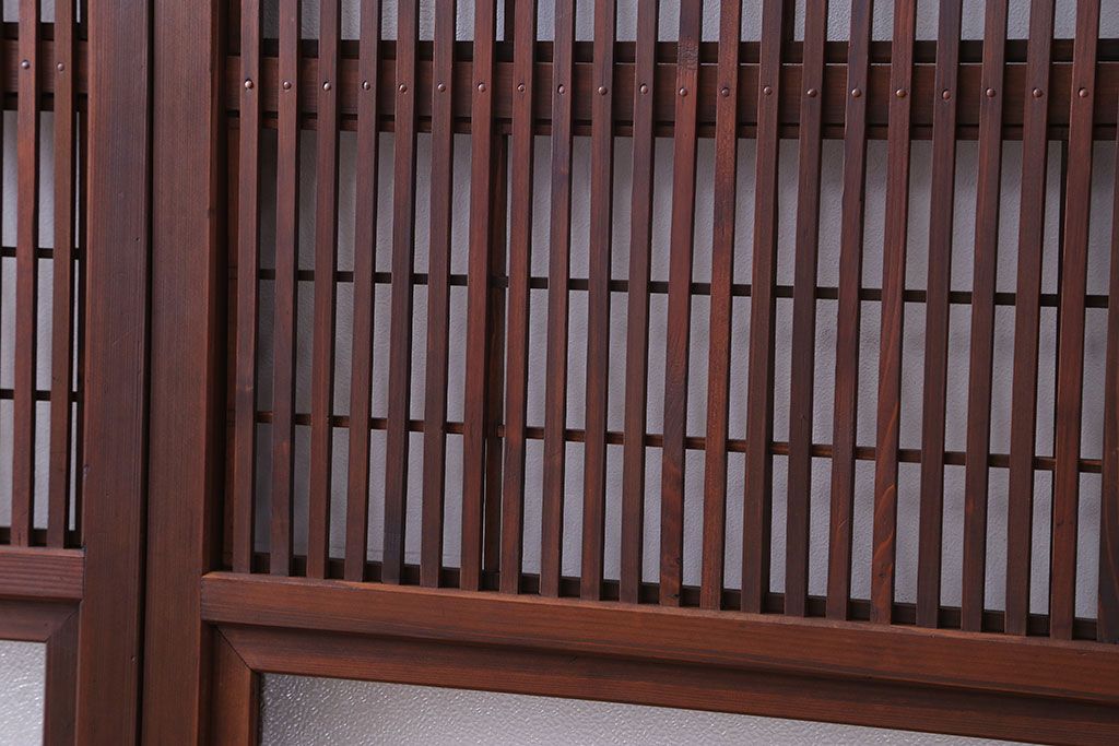 古民具・骨董　裏障子付き　格子戸4枚セット(1)