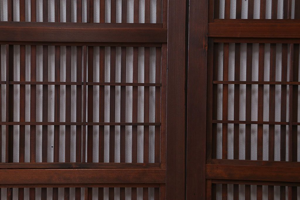 古民具・骨董　裏障子付き　格子戸4枚セット(1)