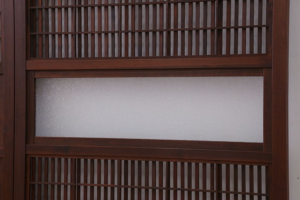 古民具・骨董　裏障子付き　格子戸4枚セット(1)