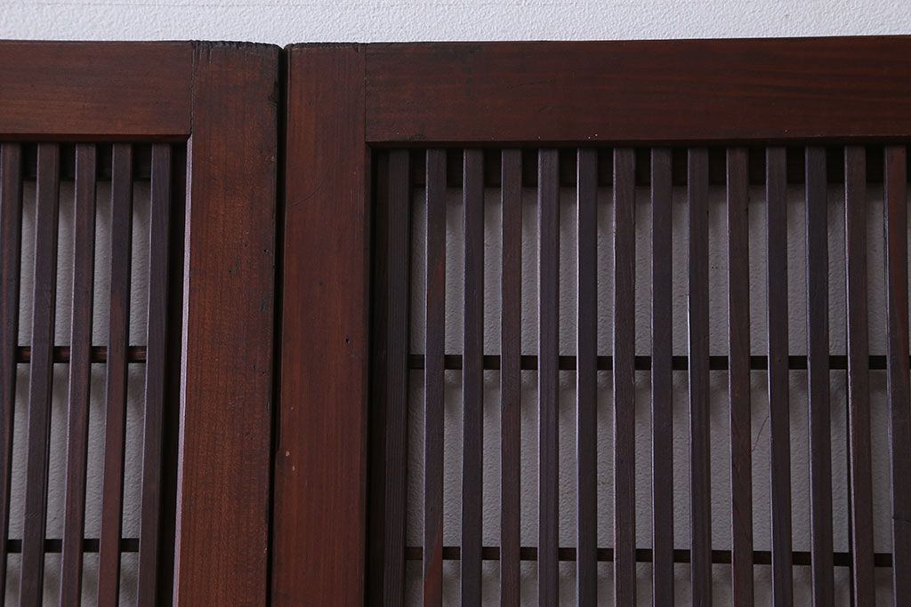 古民具・骨董　裏障子付き　格子戸4枚セット(2)