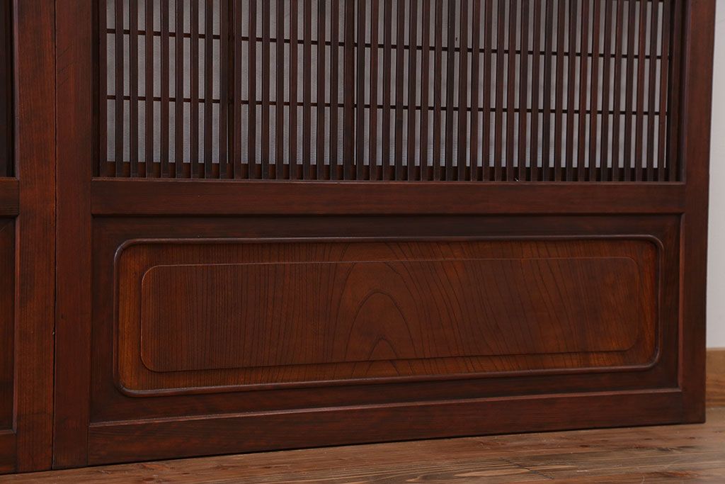 古民具・骨董　裏障子付き　格子戸4枚セット(4)