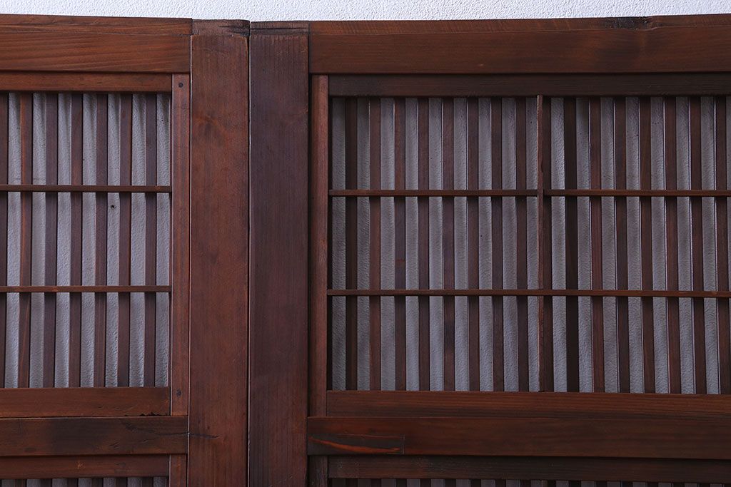 古民具・骨董　裏障子付き　格子戸4枚セット(4)