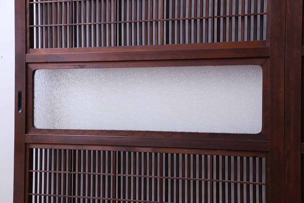 古民具・骨董　裏障子付き　格子戸4枚セット(4)