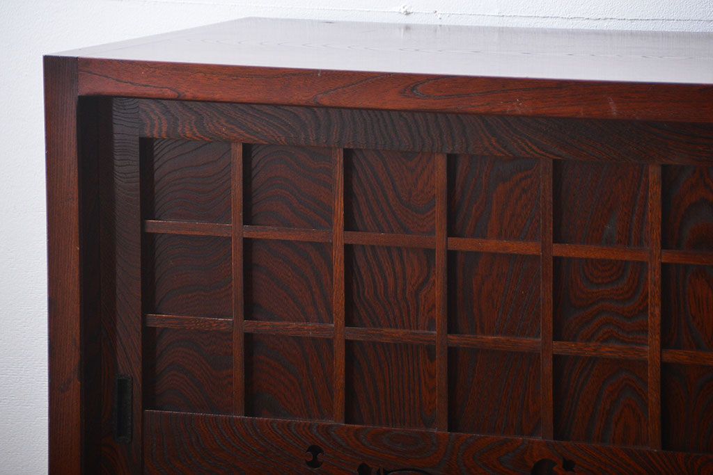 中古　欅の木目が美しい水屋箪笥(1)