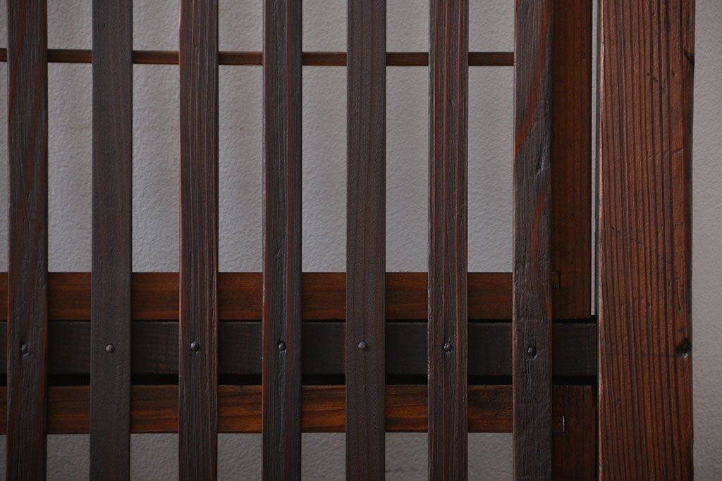 古民具・骨董　裏障子付き　格子戸2枚セット(1)