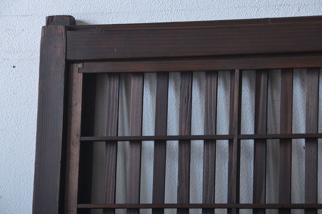 古民具・骨董　裏障子付き　格子戸2枚セット(1)